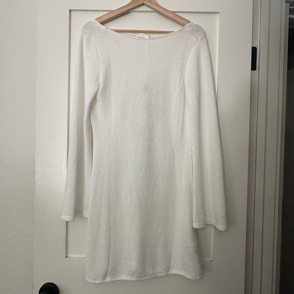 H&M White Long-Sleeve Beach Cover Up